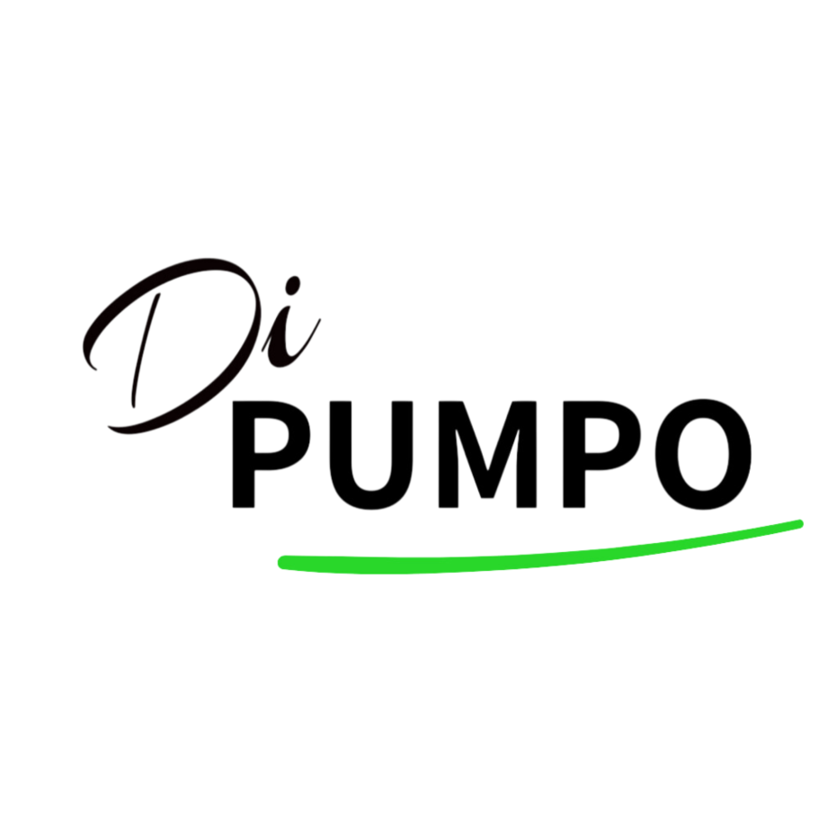 Logo Di Pumpo mit geschwungenem grünem Haken unter "Pumpo"